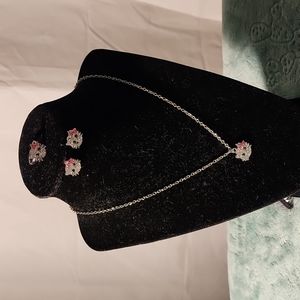 Kitty Crystal Necklace Set